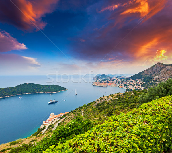 Croazia colorato tramonto città vecchia dubrovnik Foto d'archivio © Leonidtit