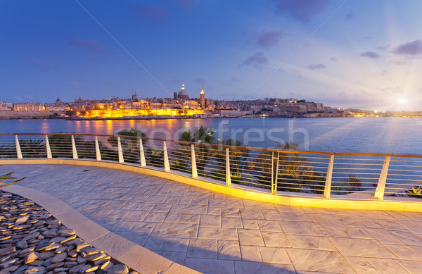 Malta notte view signora città tramonto Foto d'archivio © Leonidtit