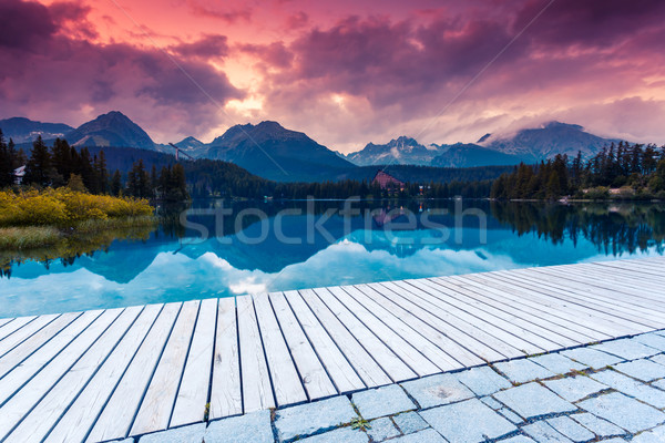 Zdjęcia stock: Jezioro · górskich · parku · wysoki · dramatyczny · niebo