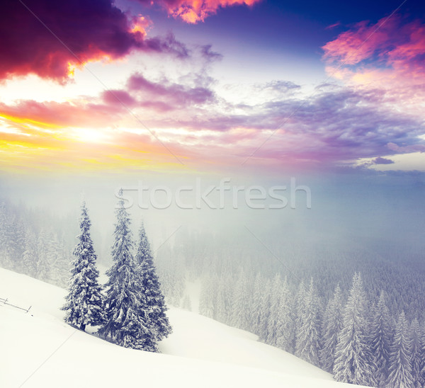 зима фантастический утра горные пейзаж красочный Сток-фото © Leonidtit