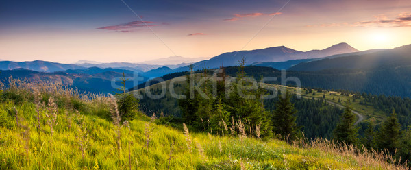 Montanha paisagem manhã colorido nuvem Foto stock © Leonidtit