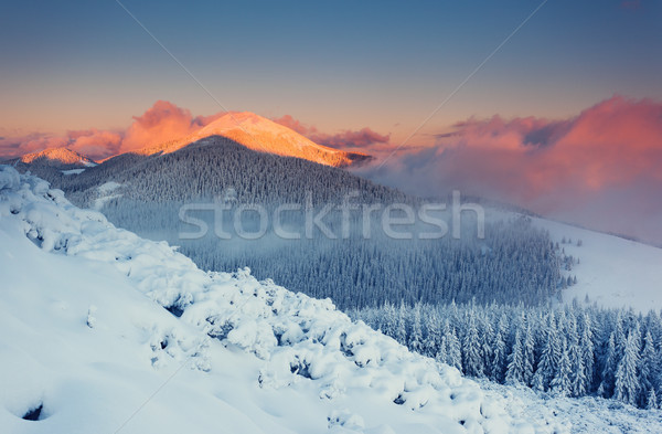 Winter majestueus zonsondergang bergen landschap hdr Stockfoto © Leonidtit