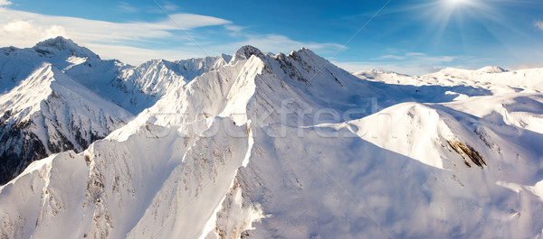 Hegy tájkép fantasztikus tél kék ég Ausztria Stock fotó © Leonidtit