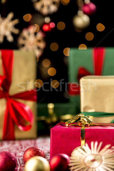 Christmas Gifts, Glitters, Baubles and Stars Stock photo © leowolfert