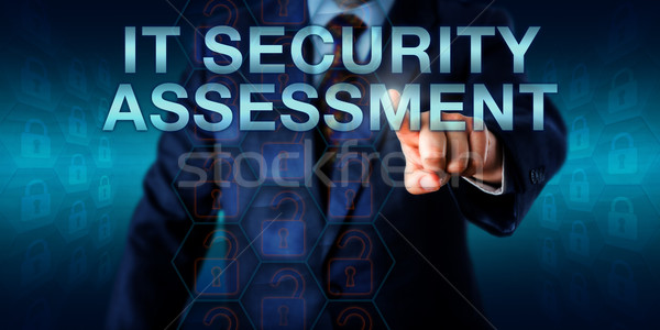 Stock photo: Manager Pressing IT SECURITY ASSESSMENT