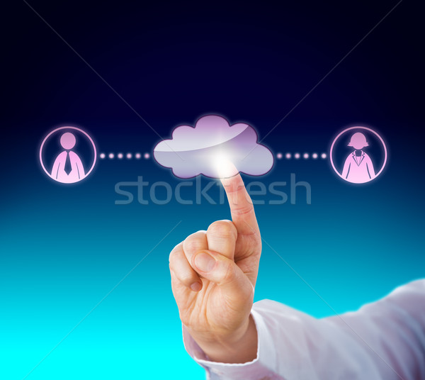Connecting A Male And A Female Peer In The Cloud Stock photo © leowolfert