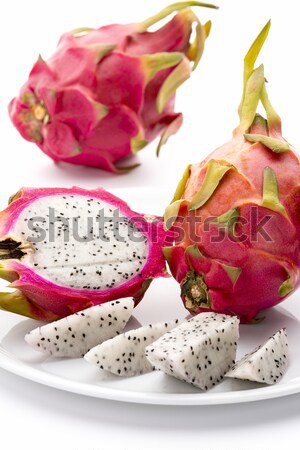 Pitaya Fruit Wedges, A Halved And A Whole Fruit Stock photo © leowolfert