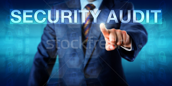 Foto stock: Auditor · seguridad · auditoría · botón