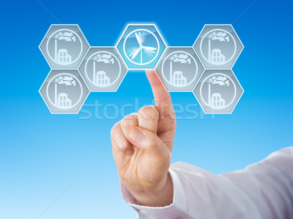 Hexagonal Wind Power Icon Selected
 Stock photo © leowolfert