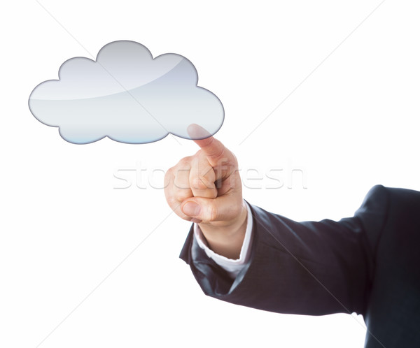 Arm In Suit Pointing At Cloud Computing Icon Stock photo © leowolfert