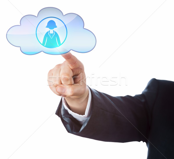 Connecting With Female Office Worker In The Cloud Stock photo © leowolfert