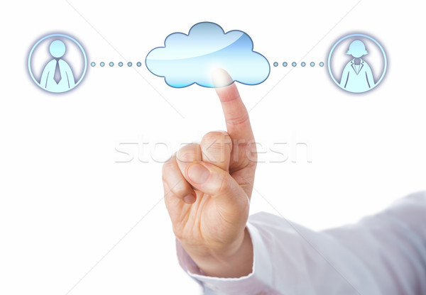 Contacting A Female And A Male Peer In The Cloud Stock photo © leowolfert