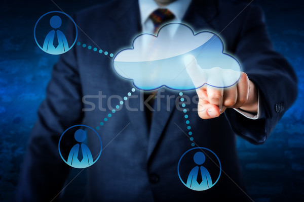 Manager Accessing Human Resources Via The Cloud Stock photo © leowolfert