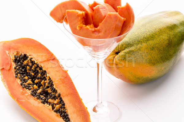 Yellow, orange and green - the Papaya fruit
 Stock photo © leowolfert
