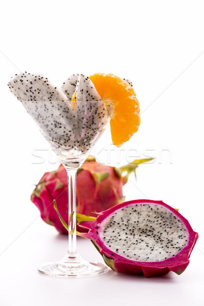 Wedges of a pitaya in a glass Stock photo © leowolfert