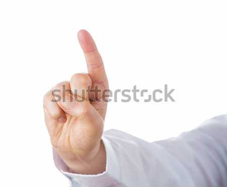 Richtig Hand Hinweis Zeigefinger gerade up Stock foto © leowolfert