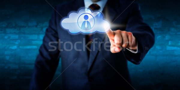 Stock foto: Management · männlich · Peer · Wolke · Torso · Geschäftsmann