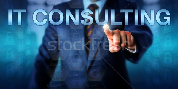 Business Manager Pressing IT CONSULTING Onscreen Stock photo © leowolfert