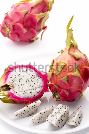 Stock photo: Third And Last Cut Through A Halved Dragonfruit