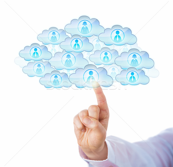 Index Finger Sourcing Workforce In The Cloud Stock photo © leowolfert