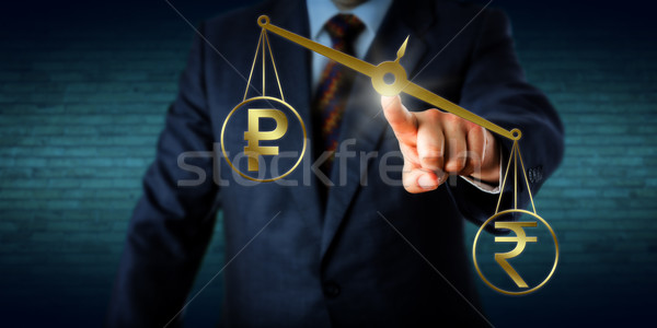 Indian Rupee Outweighing The Russian Ruble Stock photo © leowolfert