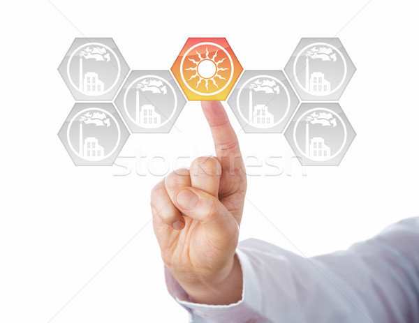 Solar Energy At Center Of Energy Turn Metaphor Stock photo © leowolfert