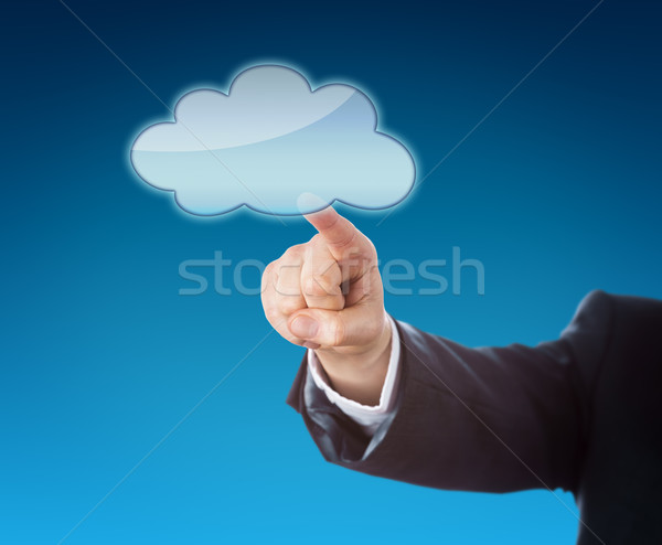 Antebrazo senalando nube icono espacio de la copia empresarial gerente Foto stock © leowolfert