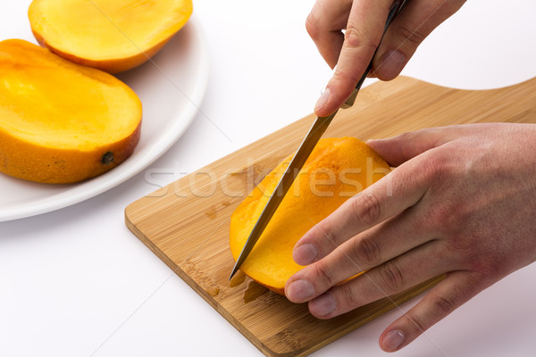 Subdivide The Three Mango Slices Stock photo © leowolfert