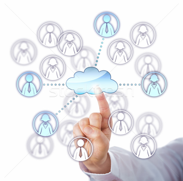 Contacting Four Work Team Members Via The Cloud Stock photo © leowolfert