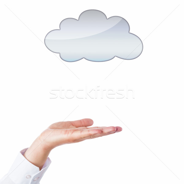 Open Palm And Empty Cloud With Copy Space Stock photo © leowolfert