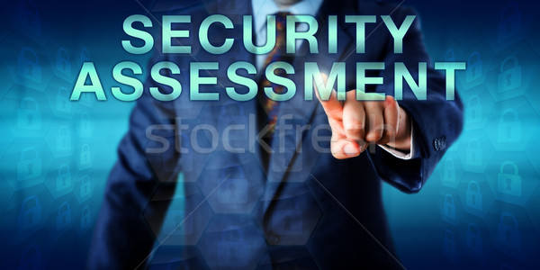 Consultant Touching SECURITY ASSESSMENT Onscreen Stock photo © leowolfert