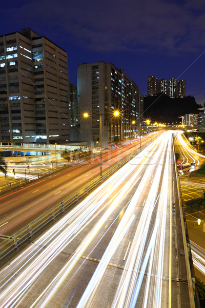 Stock photo: light trails in mega city