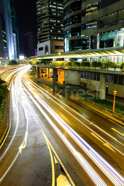 Trafik şehir merkezinde gece gökyüzü soyut ışık Stok fotoğraf © leungchopan