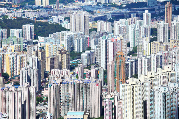 Hong Kong lleno de gente edificio cielo ciudad urbanas Foto stock © leungchopan