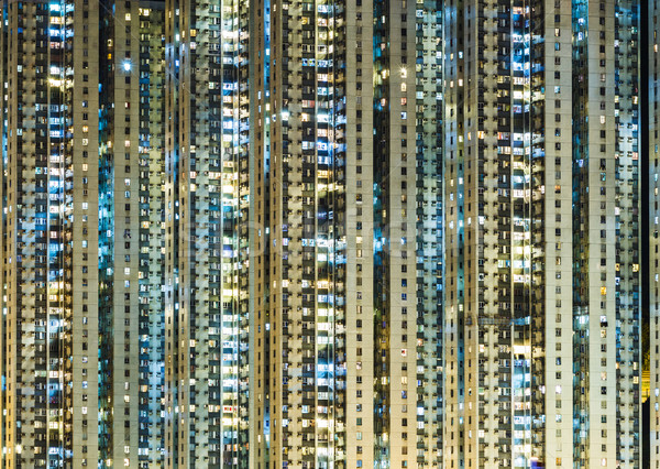 Mehrfamilienhaus Nacht Wasser Haus Gebäude Meer Stock foto © leungchopan