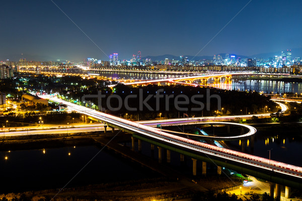 Foto stock: Seul · noite · da · cidade · céu · água · cidade · mar