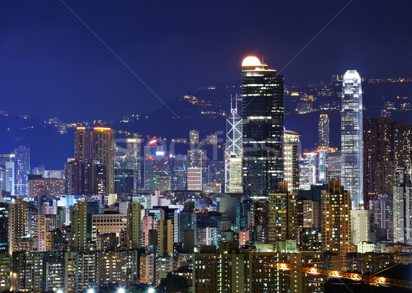 Hong Kong centrum nacht kantoor gebouw stad Stockfoto © leungchopan