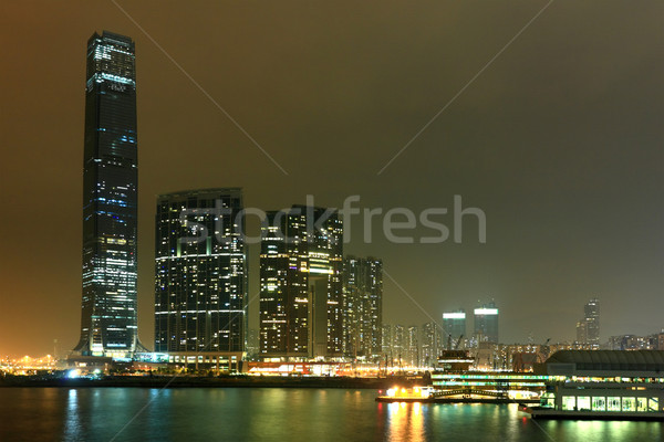 Hong Kong notte cielo città muro home Foto d'archivio © leungchopan
