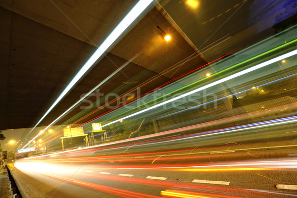 Licht mega Stadt Business Straße abstrakten Stock foto © leungchopan