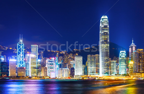 Cityscape of Hong Kong night Stock photo © leungchopan