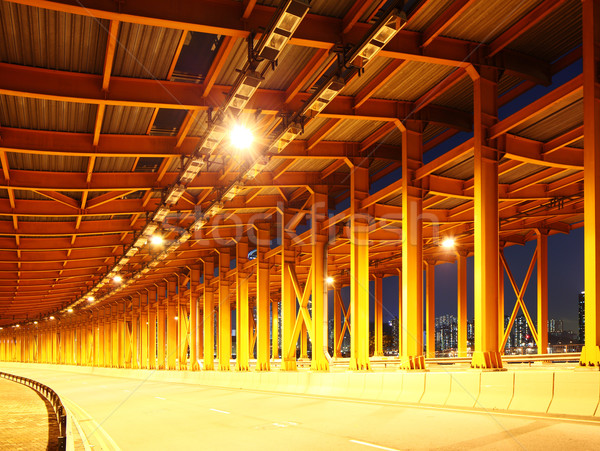 Stockfoto: Lege · tunnel · oranje · snelweg · staal · ondergrondse