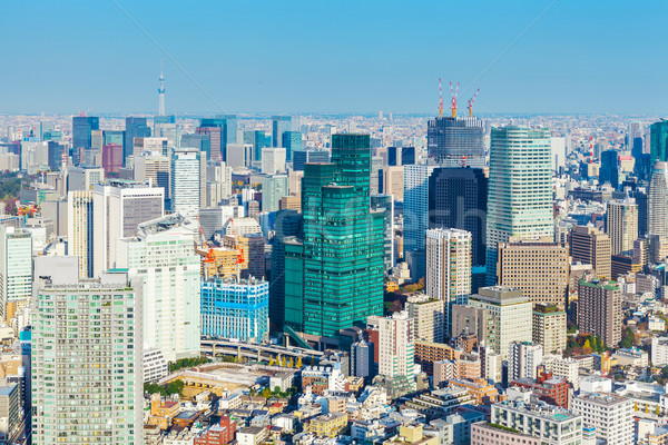 Tokyo urbanism constructii peisaj albastru turn Imagine de stoc © leungchopan