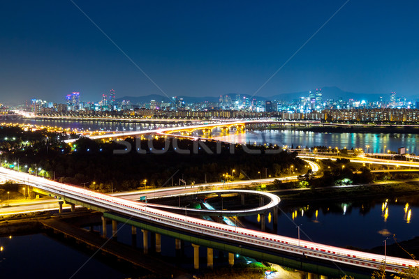 Сеул Cityscape небе воды город морем Сток-фото © leungchopan