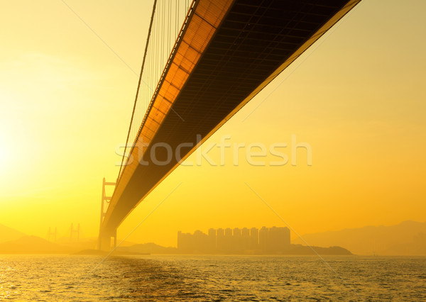 Stock photo: tsing ma bridge in sunset