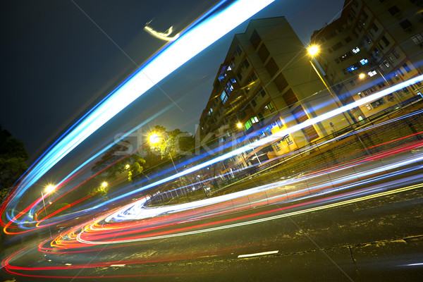 Autostrady świetle niebo streszczenie noc autobus Zdjęcia stock © leungchopan