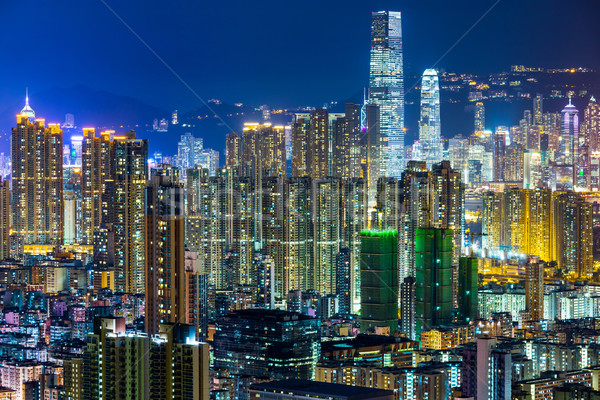 Hong Kong cityscape at night  Stock photo © leungchopan