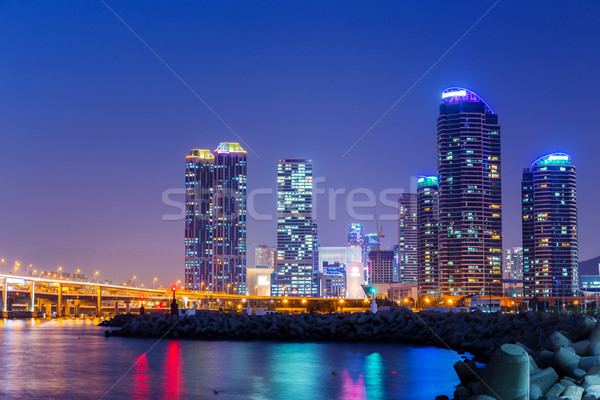 Busan city at night  Stock photo © leungchopan