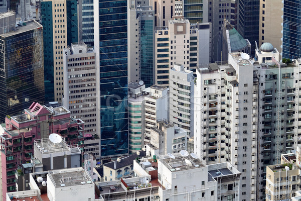 擠 建設 城市 牆 家 窗口 商業照片 © leungchopan