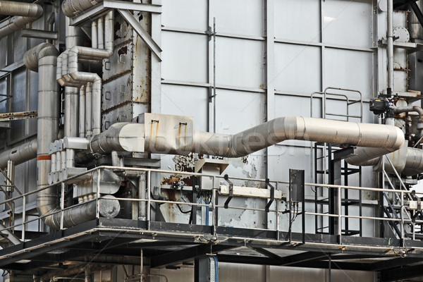 Stock photo: Industrial building, Steel pipelines