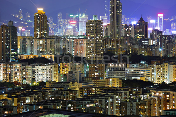 building at night in Hong Kong Stock photo © leungchopan